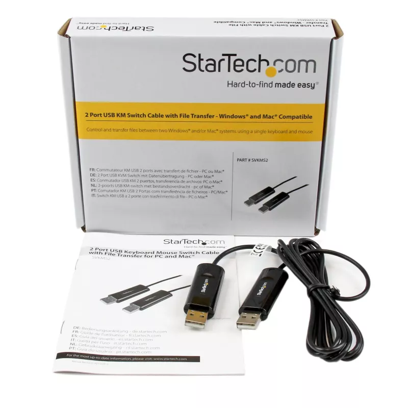 StarTech.com USB 2.0 KM perjungimo laidas su failų perkėlimu, skirtas Mac ir PC