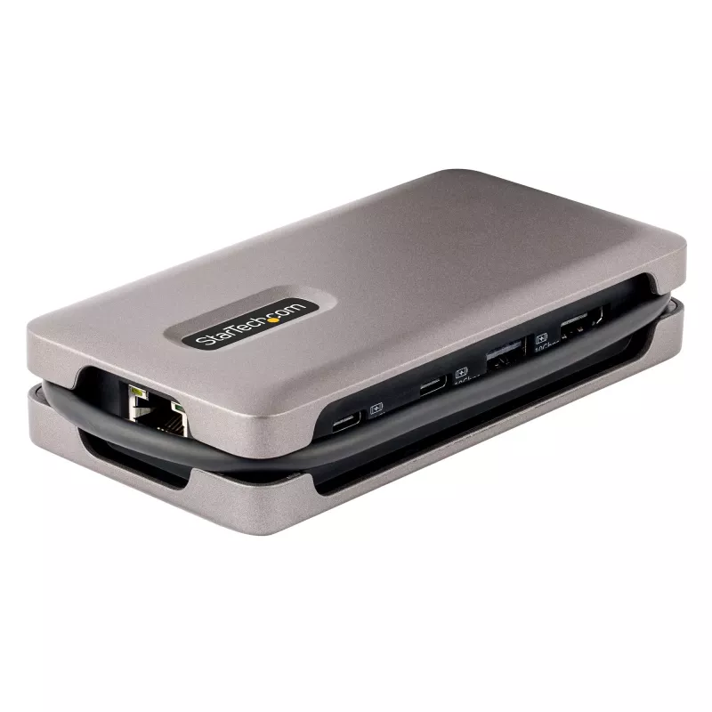 StarTech.com USB-C kelių prievadų adapteris, 4K 60Hz HDMI 2.0b, HDR, USB 3.2 Gen 2 10Gbps šakotuvas (2xUSB-C, 1xUSB-A), 100W PD perdavimas, Mini kelioninis dokas, 12 colių/30 cm laidas, nešiojamojo kompiuterio dokavimo stotelė