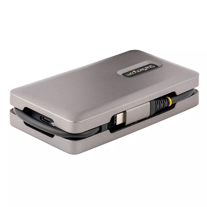 StarTech.com USB-C kelių prievadų adapteris, 4K 60Hz HDMI 2.0b, HDR, USB 3.2 Gen 2 10Gbps šakotuvas (2xUSB-C, 1xUSB-A), 100W PD perdavimas, Mini kelioninis dokas, 12 colių/30 cm laidas, nešiojamojo kompiuterio dokavimo stotelė