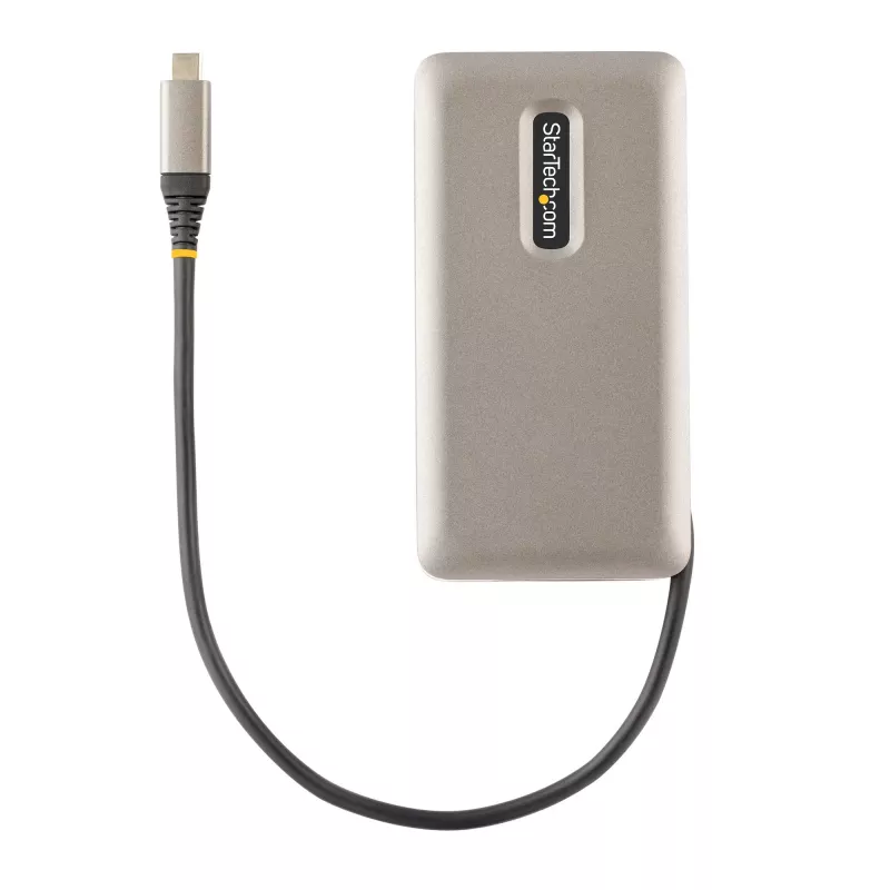 StarTech.com USB-C kelių prievadų adapteris, 4K 60Hz HDMI 2.0b, HDR, USB 3.2 Gen 2 10Gbps šakotuvas (2xUSB-C, 1xUSB-A), 100W PD perdavimas, Mini kelioninis dokas, 12 colių/30 cm laidas, nešiojamojo kompiuterio dokavimo stotelė