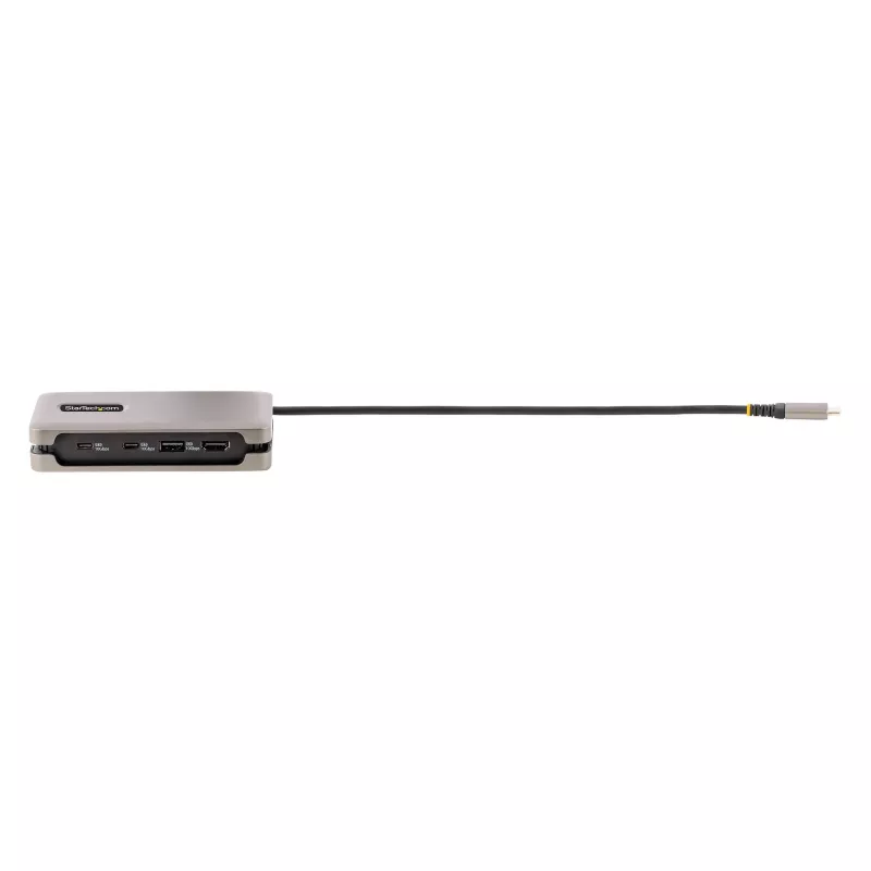 StarTech.com USB-C kelių prievadų adapteris, 4K 60Hz HDMI 2.0b, HDR, USB 3.2 Gen 2 10Gbps šakotuvas (2xUSB-C, 1xUSB-A), 100W PD perdavimas, Mini kelioninis dokas, 12 colių/30 cm laidas, nešiojamojo kompiuterio dokavimo stotelė