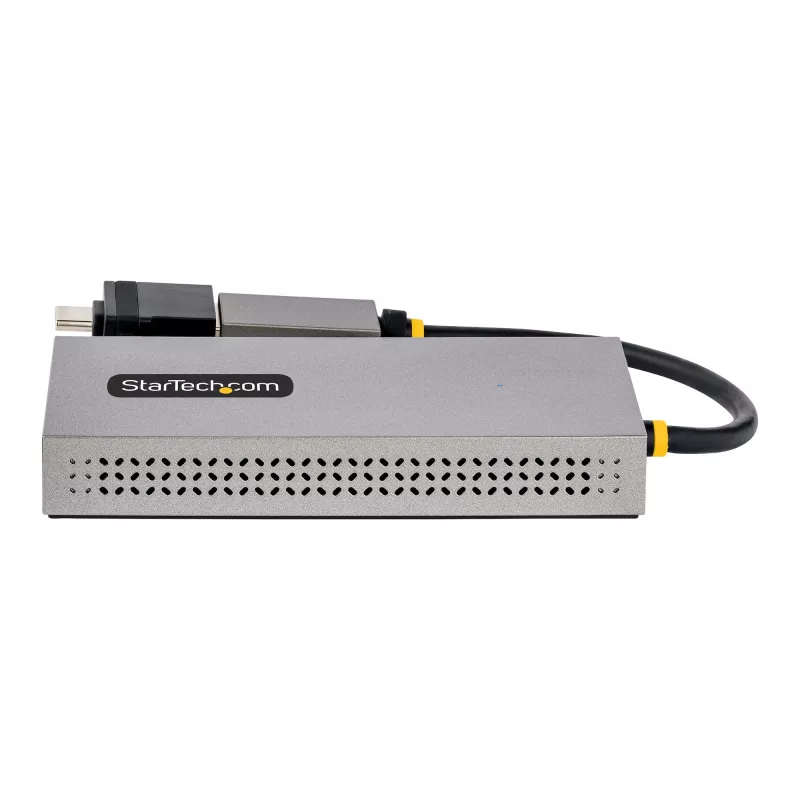 StarTech.com USB į dvigubą HDMI adapteris, USB A/C į 2x HDMI ekranus (1x 4K30Hz, 1x 1080p), integruotas USB-A į C adapteris, 11 cm laidas, USB 3.0 į HDMI vaizdo adapteris, Windows ir macOS