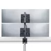 StarTech.com stalo laikiklis 2 vertikaliai sukrautiems monitoriams, dvigubas 49 colių, bendra apkrova 70 svarų (32 kg), C-spaustuvas, greito atlaisvinimo VESA sistema, plačiaekranis 16:9 / itin platus 32:9, TAA