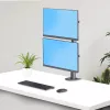 StarTech.com stalo laikiklis 2 vertikaliai sukrautiems monitoriams, dvigubas 49 colių, bendra apkrova 70 svarų (32 kg), C-spaustuvas, greito atlaisvinimo VESA sistema, plačiaekranis 16:9 / itin platus 32:9, TAA