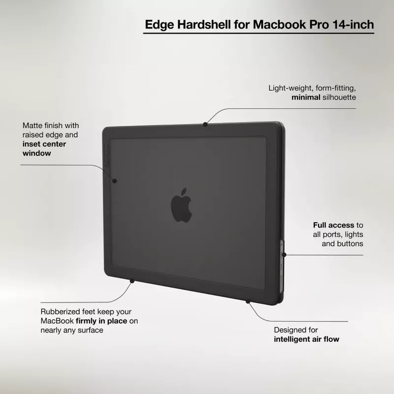 Incase Edge Hardshell Case su Makrolon® 14 colių MacBook Pro (M1-M4, 2021-2024)