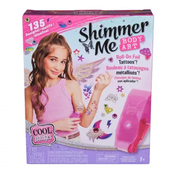 Cool Maker Shimmer Me Kūno Meno Rinkinys su Voleliu, Brangakmeniais ir 3 Folijomis, 135 Metaliniai Laikini Tatuiruočių Dizainai, Meno ir Amatų Žaislai Mergaitėms nuo 7 Metų