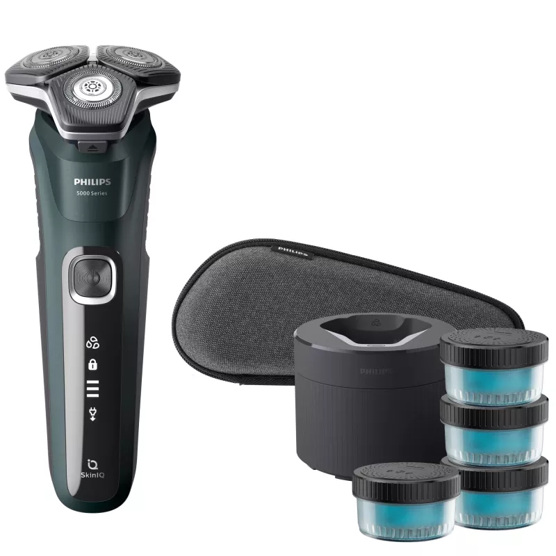 Philips SHAVER Series 5000 S5884/69 elektrinis skustuvas šlapiam ir sausam skutimui, su valymo stotele ir dėklu