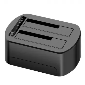 CoreParts MS-CLONER-SATA2.5-3.5 doko stotelė kietiesiems diskams, juoda