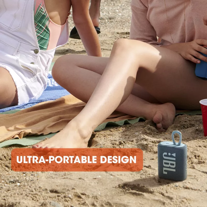 JBL GO 3 BLACK – Nešiojamas Bluetooth garsiakalbis, 4.2 W, IP67