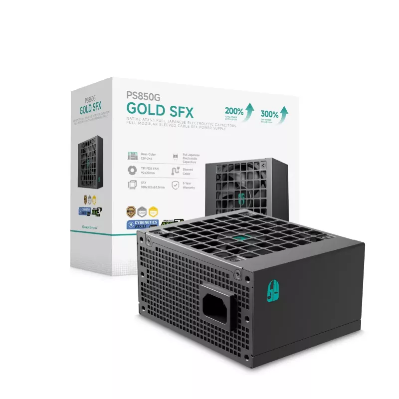 Kompiuterio maitinimo blokas DeepCool PS850G 850 W ATX 20+4 pin, FDB ventiliatorius 92 mm, juodas