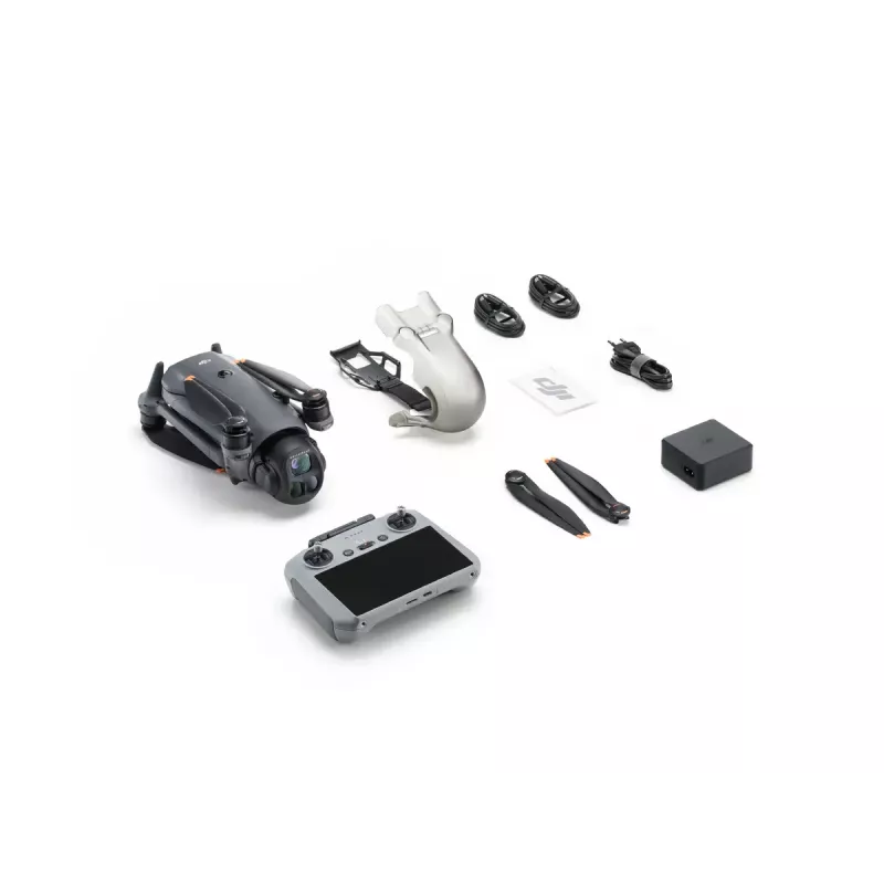 Dronas DJI Mavic 4 Pro Fly More Combo (DJI RC 2) – 4 rotoriai, 100 MP, 27 m/s, 41 000 m nuotolis, 1,063 kg, pilka spalva