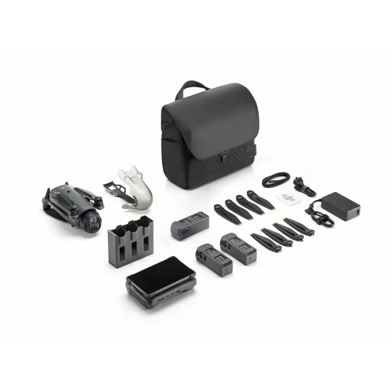Dronas DJI Mavic 4 Pro Quadcopter — 100 MP kamera, 12288×8192 px, 6654 mAh baterija, 41000 m nuotolis, 27 m/s, 1,063 kg, pilka