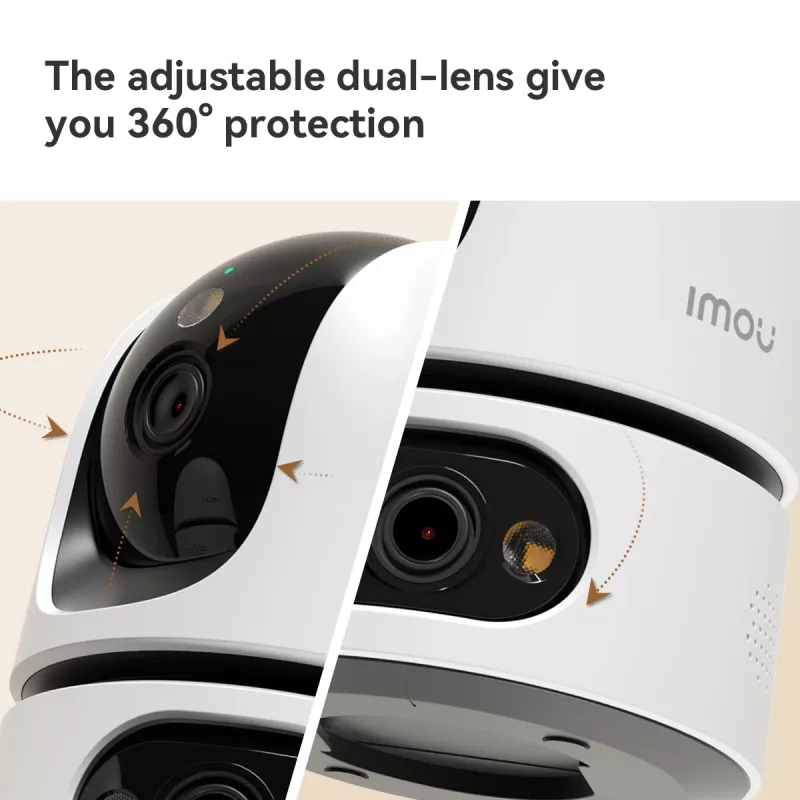 IP stebėjimo kamera IMOU Ranger Dual Pro 6MP — stalinė, 2304×1296, 3.6mm, 8× skaitmeninis priartinimas, 91°×47° matymo kampai