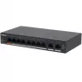 Valdomas L2 Gigabit PoE jungiklis DAHUA CS4010-8GT-60 — 10x Gigabit (10/100/1000), 20 Gbit/s, 8000 MAC, stalinis/sieninis, juodas