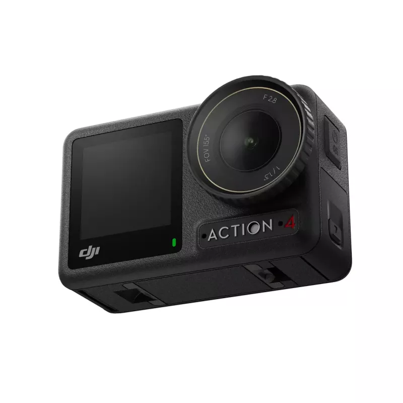 Veiksmo kamera DJI Osmo Action 4 — 4K Ultra HD, CMOS jutiklis, 155° FOV, MicroSD iki 512 GB, vandeniui atspari 18 m, 145 g