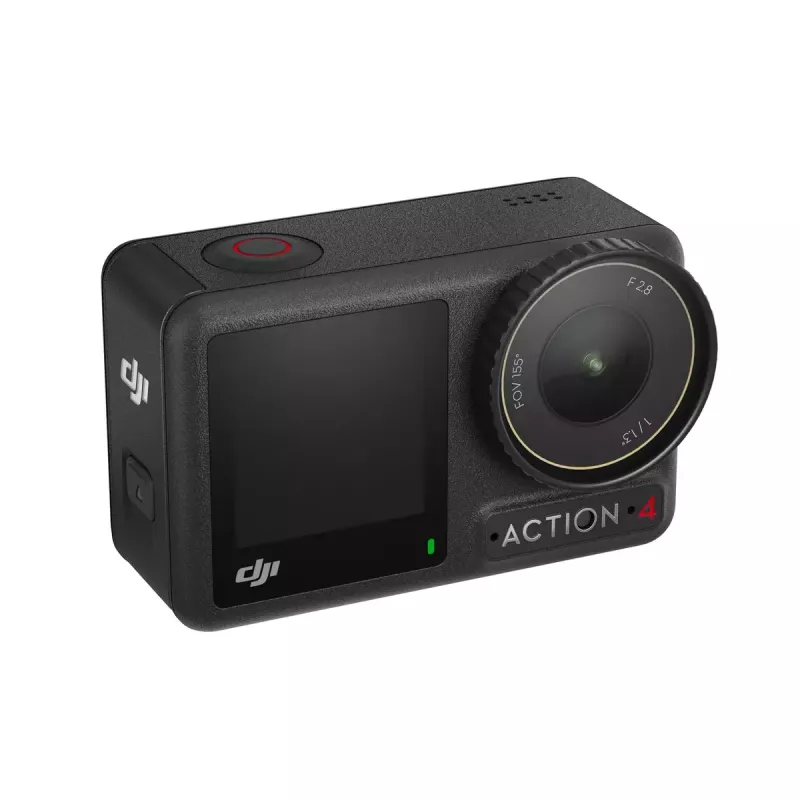 Veiksmo kamera DJI Osmo Action 4 — 4K Ultra HD, CMOS jutiklis, 155° FOV, MicroSD iki 512 GB, vandeniui atspari 18 m, 145 g
