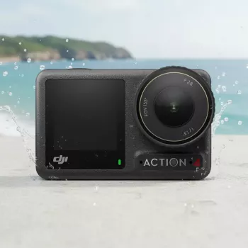 Veiksmo kamera DJI Osmo Action 4 — 4K Ultra HD, CMOS jutiklis, 155° FOV, MicroSD iki 512 GB, vandeniui atspari 18 m, 145 g