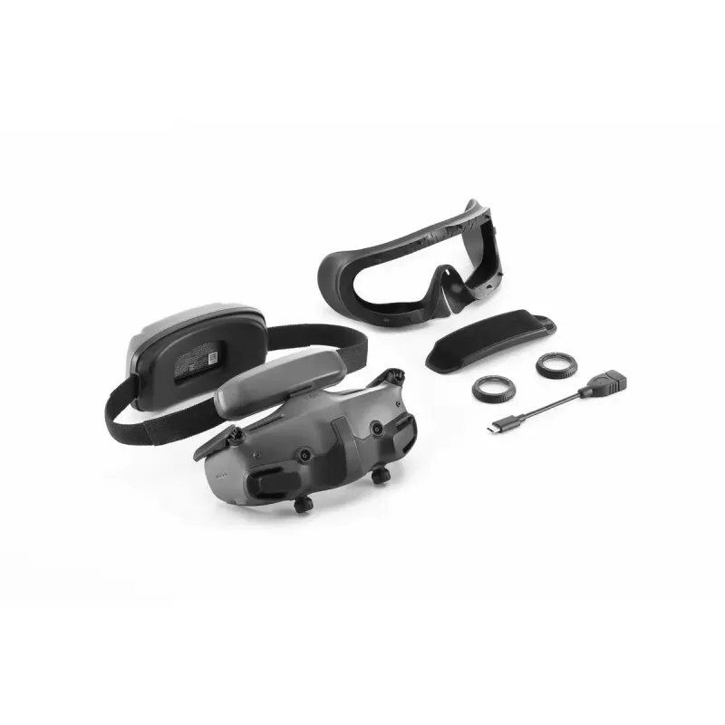 Dedikuotas galvos ekranas DJI Goggles 3 Micro-OLED 1920x1080, reguliuojamas IPD, 0,47 kg, pilkai juodas