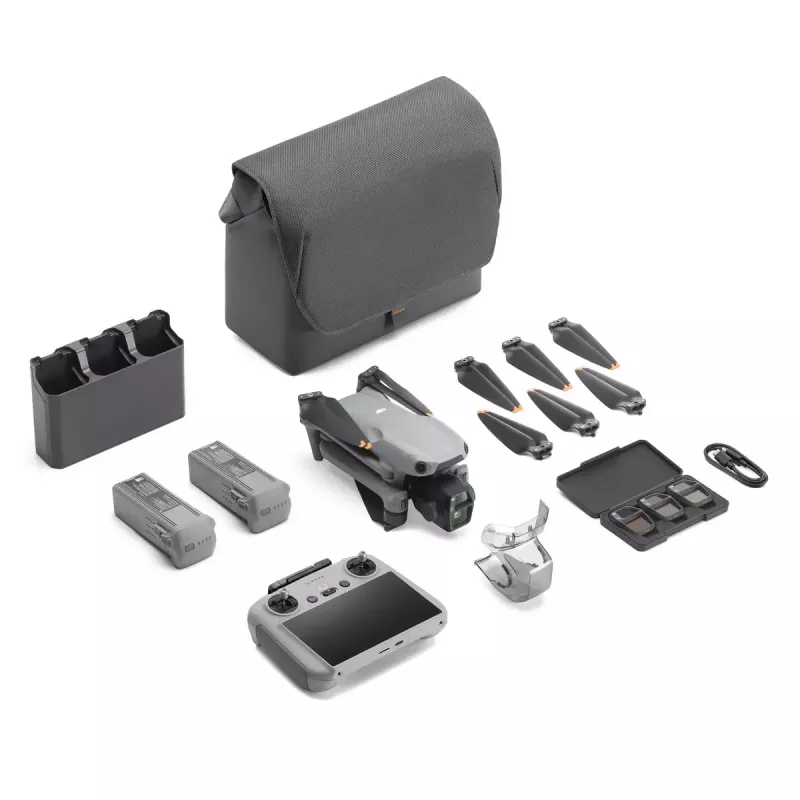 Kvadrakopteris DJI Air 3S Fly More Combo su DJI RC 2 – 50 MP kamera, 4K 3840×2160, 27 m/s, 32 000 m nuotolis, 4276 mAh baterija
