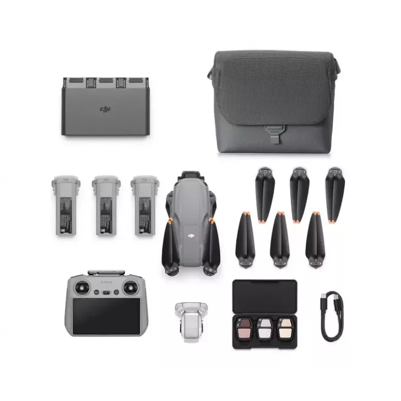 Kvadrakopteris DJI Air 3S Fly More Combo su DJI RC 2 – 50 MP kamera, 4K 3840×2160, 27 m/s, 32 000 m nuotolis, 4276 mAh baterija