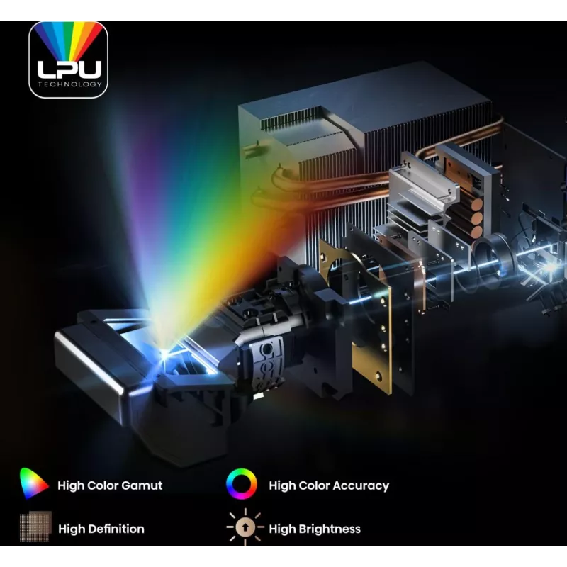 Projektorius Hisense PX3 itin trumpo fokusavimo 4K UHD 2800 ANSI liumenų juodas, tamsiai pilkas