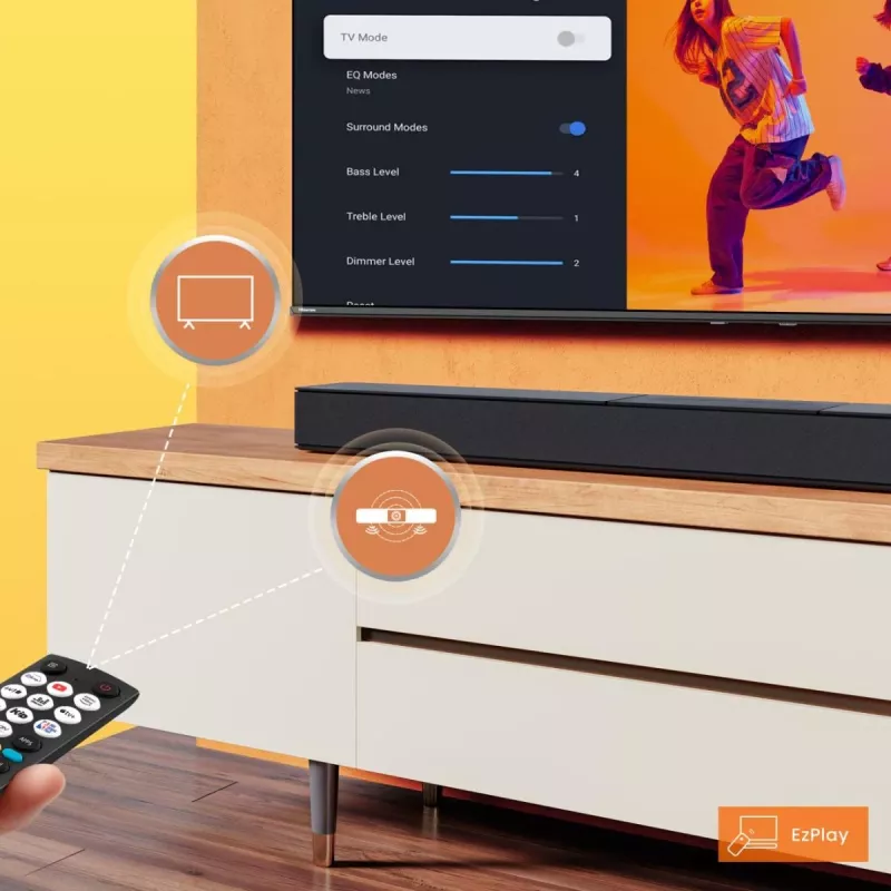 Hisense HS2000 2.1 kanalų 240 W garso juosta su įmontuotu žemų dažnių garsiakalbiu