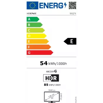 Televizorius Hisense 50Q7S 50 colių (127 cm) QLED 4K Ultra HD Smart TV, Direct-LED, HomeOS, Wi-Fi, Juodas