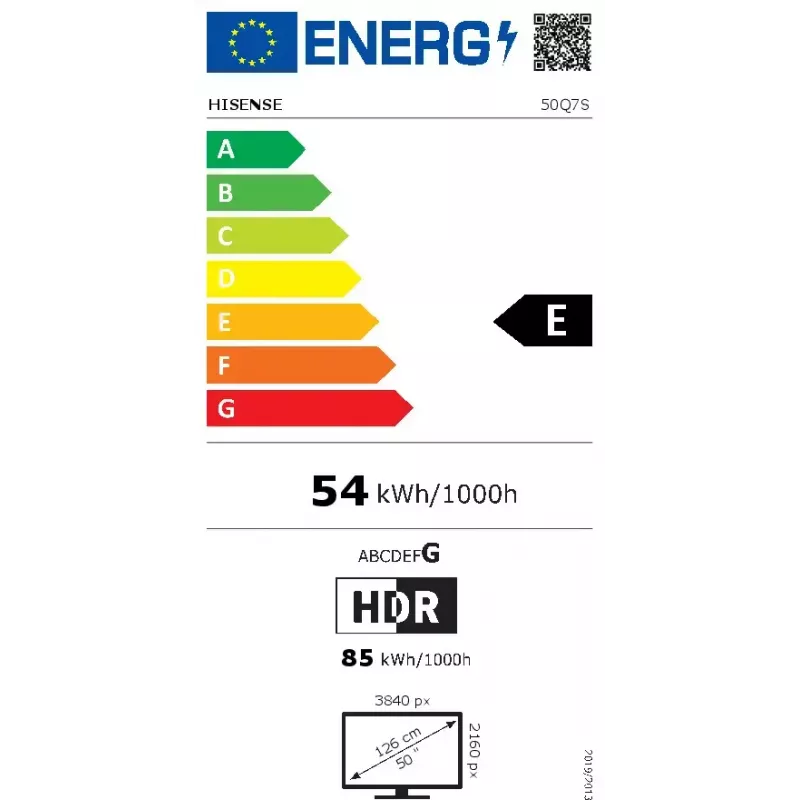 Televizorius Hisense 50Q7S 50 colių (127 cm) QLED 4K Ultra HD Smart TV, Direct-LED, HomeOS, Wi-Fi, Juodas