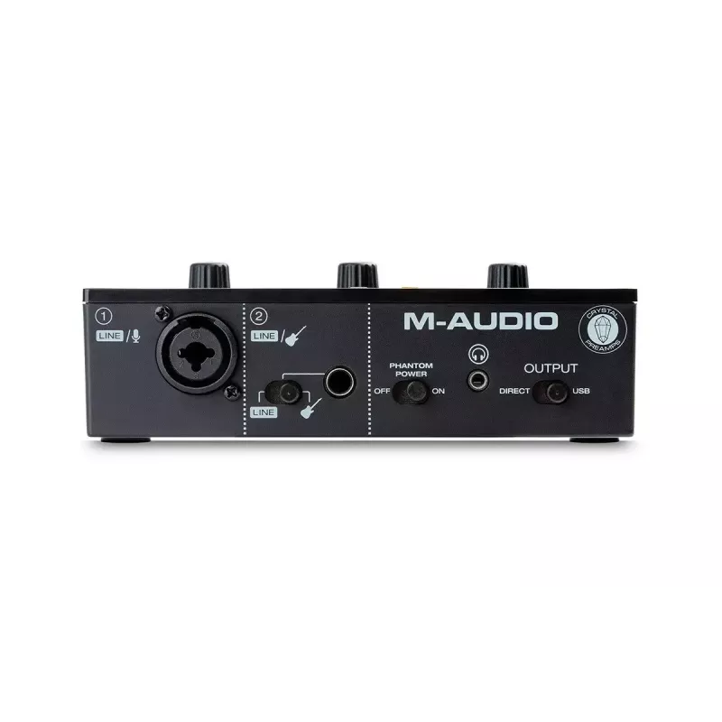 Garso sąsaja M-Audio M-Track Solo USB 16 bitų / 48 kHz, 1 įėjimas / 1 išėjimas, kombinuotas XLR/TRS lizdas, instrumentinis įėjimas, 48 V fantominis maitinimas, ausinių išėjimas