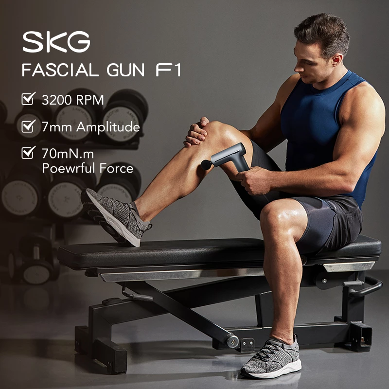 Rankinis perkusinis ir vibracinis kaklo bei pečių masažuoklis SKG F1 Pro, pilka, 461g, 10W