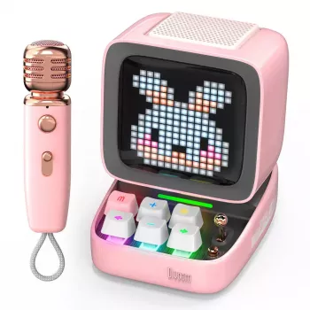 Nešiojamas mono garsiakalbis Divoom Ditoo-Mic Mini Pink