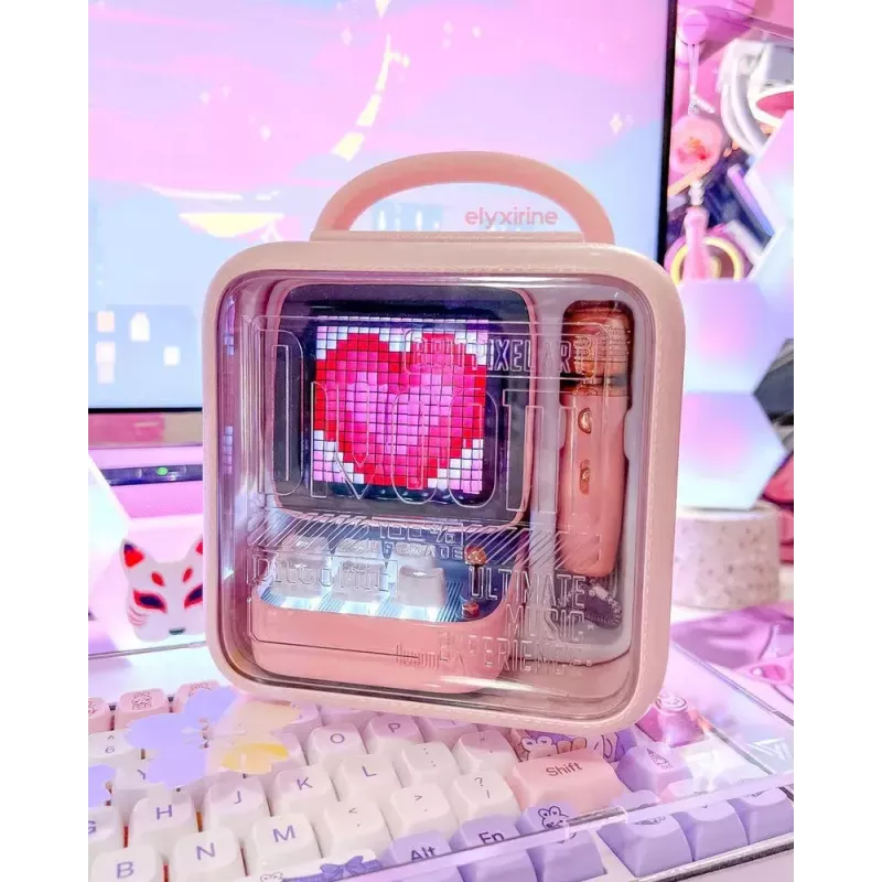 Nešiojamas mono garsiakalbis Divoom Ditoo-Mic Mini Pink