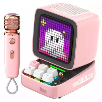 Nešiojamas mono garsiakalbis Divoom Ditoo-Mic Mini Pink