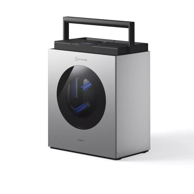 Langų plovimo robotas Ecovacs WINBOT W3 OMNI, baterija 4500 mAh, 270×270×76 mm, sidabrinis/baltas
