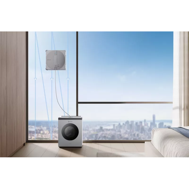 Langų plovimo robotas Ecovacs WINBOT W3 OMNI, baterija 4500 mAh, 270×270×76 mm, sidabrinis/baltas