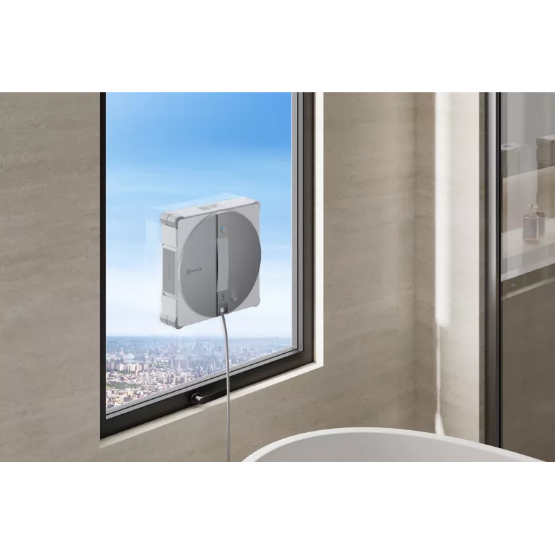 Langų plovimo robotas Ecovacs WINBOT W3 OMNI, baterija 4500 mAh, 270×270×76 mm, sidabrinis/baltas