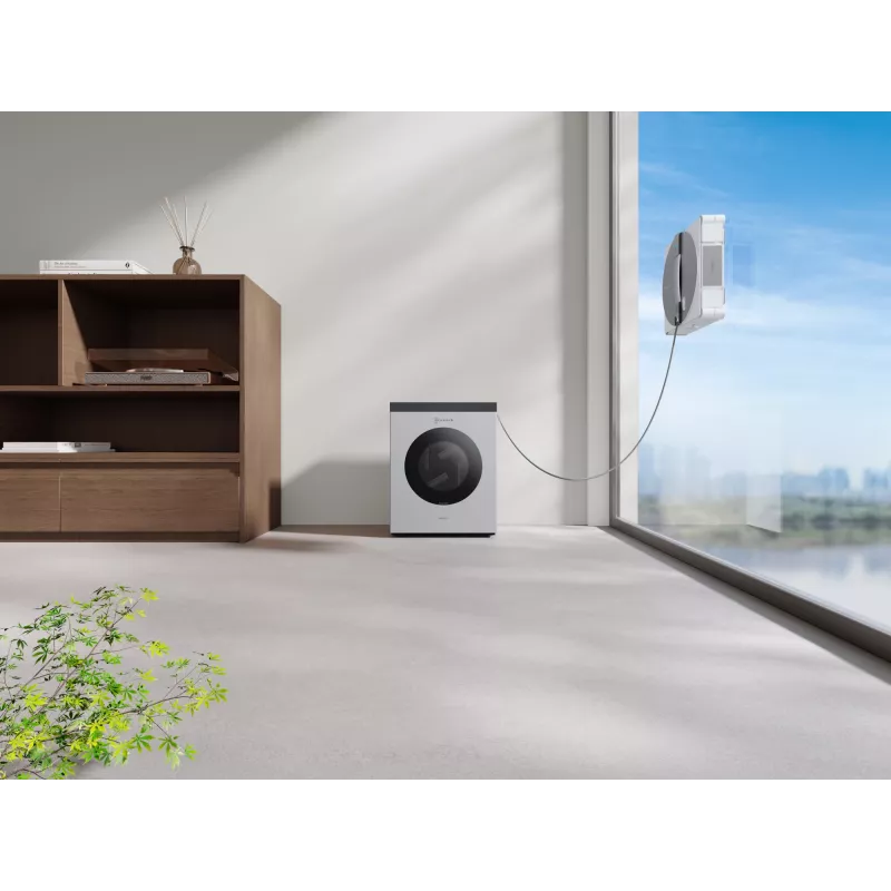 Langų plovimo robotas Ecovacs WINBOT W3 OMNI, baterija 4500 mAh, 270×270×76 mm, sidabrinis/baltas