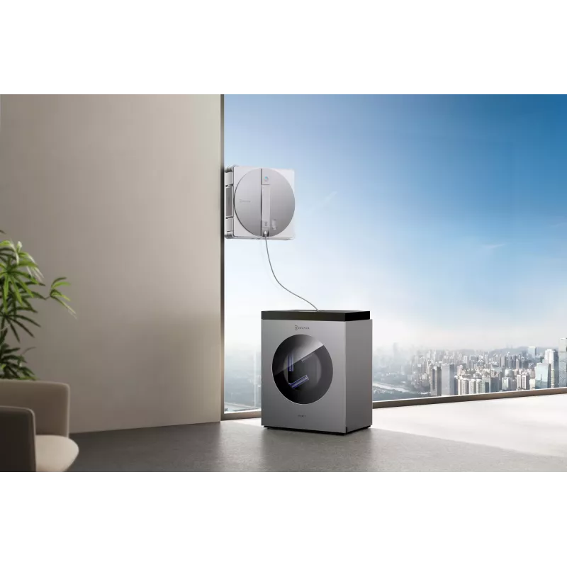 Langų plovimo robotas Ecovacs WINBOT W3 OMNI, baterija 4500 mAh, 270×270×76 mm, sidabrinis/baltas
