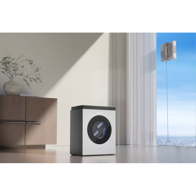 Langų plovimo robotas Ecovacs WINBOT W3 OMNI, baterija 4500 mAh, 270×270×76 mm, sidabrinis/baltas