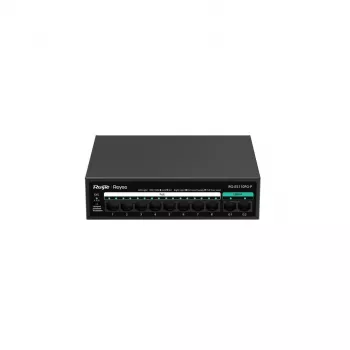 RUIJIE nevaldomas PoE komutatorius RG-ES110FG-P — 10 prievadų Gigabit (10/100/1000) su 1 SFP, 120 W, 20 Gbps perjungimas