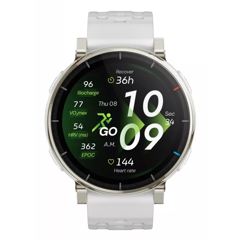 Išmanusis laikrodis Amazfit Active 3 – 3,35 cm (1,32 col.) AMOLED, 466×466, liečiamas ekranas, GPS, 365 mAh, silikoninis dirželis