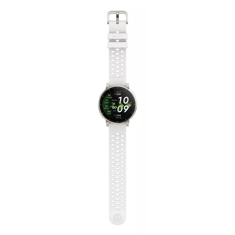 Išmanusis laikrodis Amazfit Active 3 – 3,35 cm (1,32 col.) AMOLED, 466×466, liečiamas ekranas, GPS, 365 mAh, silikoninis dirželis