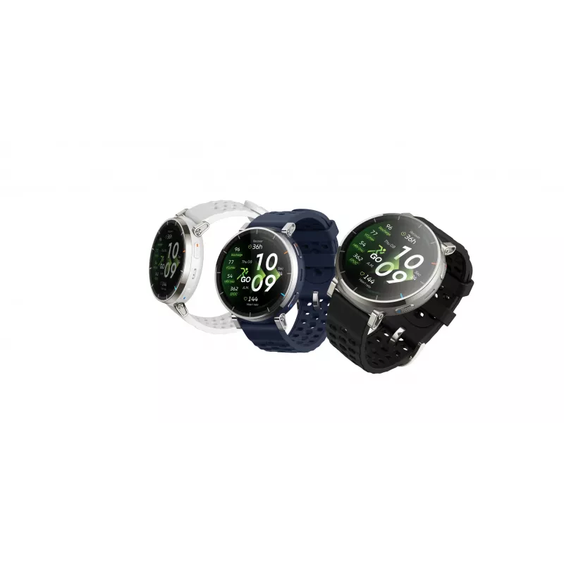 Išmanusis laikrodis Amazfit Active 3 – 3,35 cm (1,32 col.) AMOLED, 466×466, liečiamas ekranas, GPS, 365 mAh, silikoninis dirželis