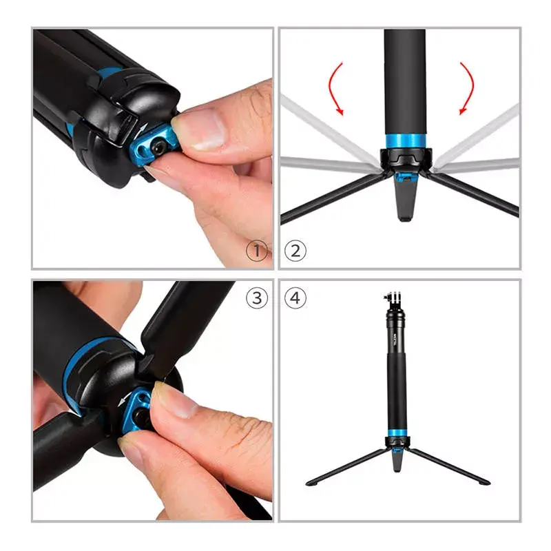 Telesin GP-MNP-090-S belaidis strypas su trikoju sporto kameroms