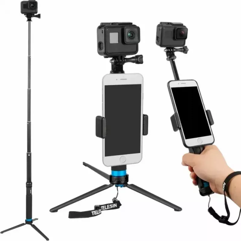 Telesin GP-MNP-090-S belaidis strypas su trikoju sporto kameroms