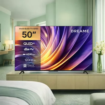 Smart TV Dreame Vivid Q100 50 colių, QLED+, 4K UHD, Google TV, 120Hz, AI procesorius, juoda