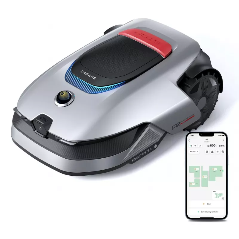 Robotinis vejapjovė Dreame A2 1200, LiDAR, 1200 m², akumuliatorinė, juoda/pilka