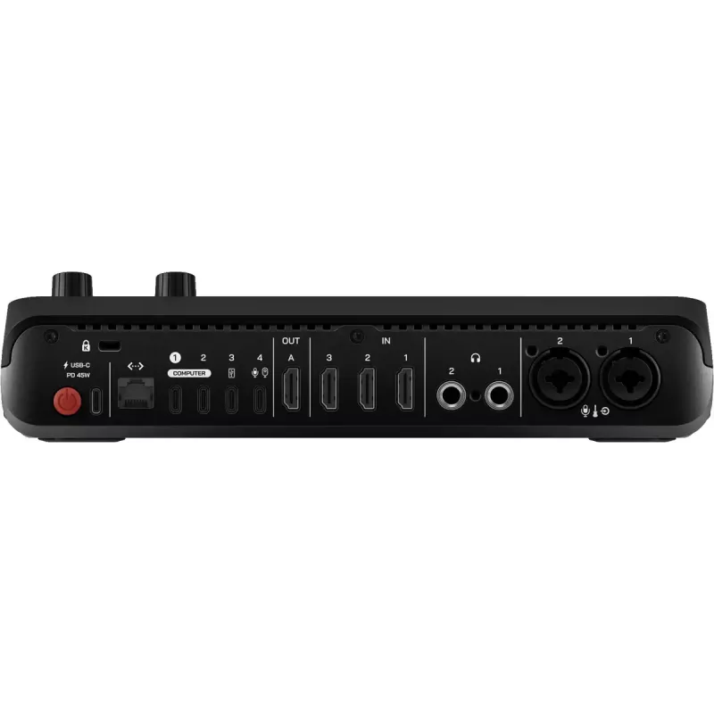 Daugiakanalė podcast'ų ir tiesioginių transliacijų gamybos konsolė Rode RodeCaster Video S RCVS-E – jutiklinis ekranas, Wi‑Fi, Bluetooth 5.3, 5x USB-C, 3x HDMI įėjimai, 1x HDMI išėjimas, microSD
