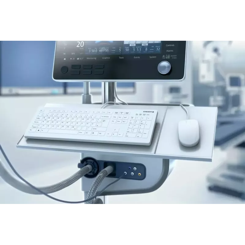 Pilno dydžio laido klaviatūra su aktyviais klavišais CHERRY AK-C8112 Medical USB QWERTZ 105 klavišai balta 1,8 m