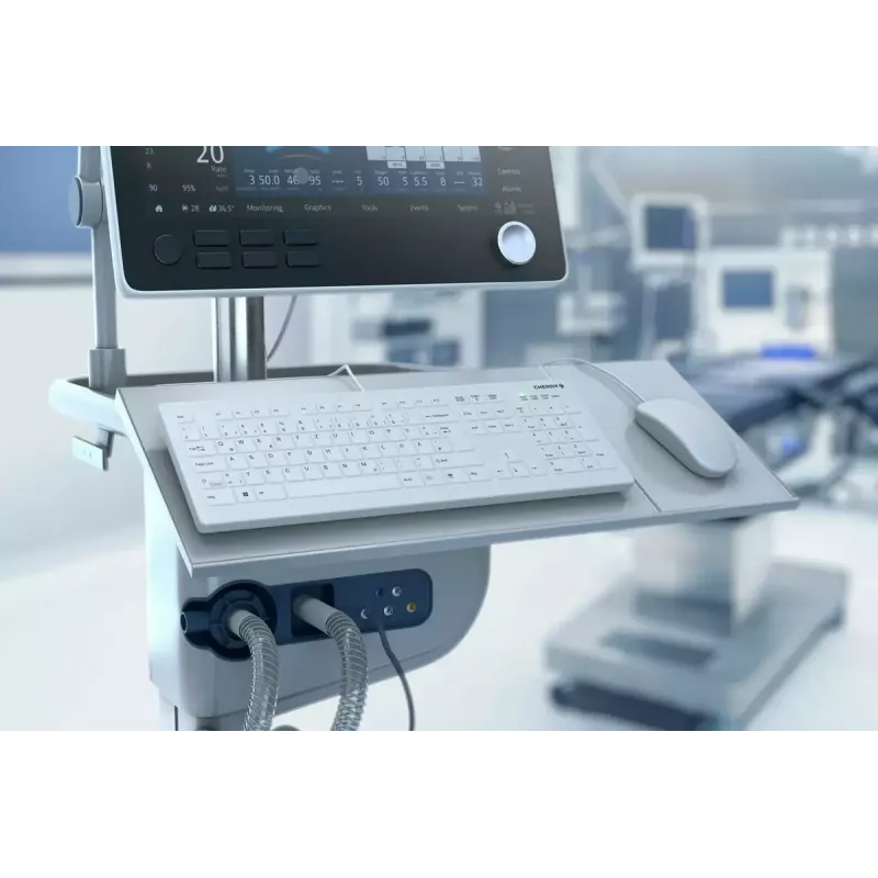 Pilno dydžio laido klaviatūra su aktyviais klavišais CHERRY AK-C8112 Medical USB QWERTZ 105 klavišai balta 1,8 m